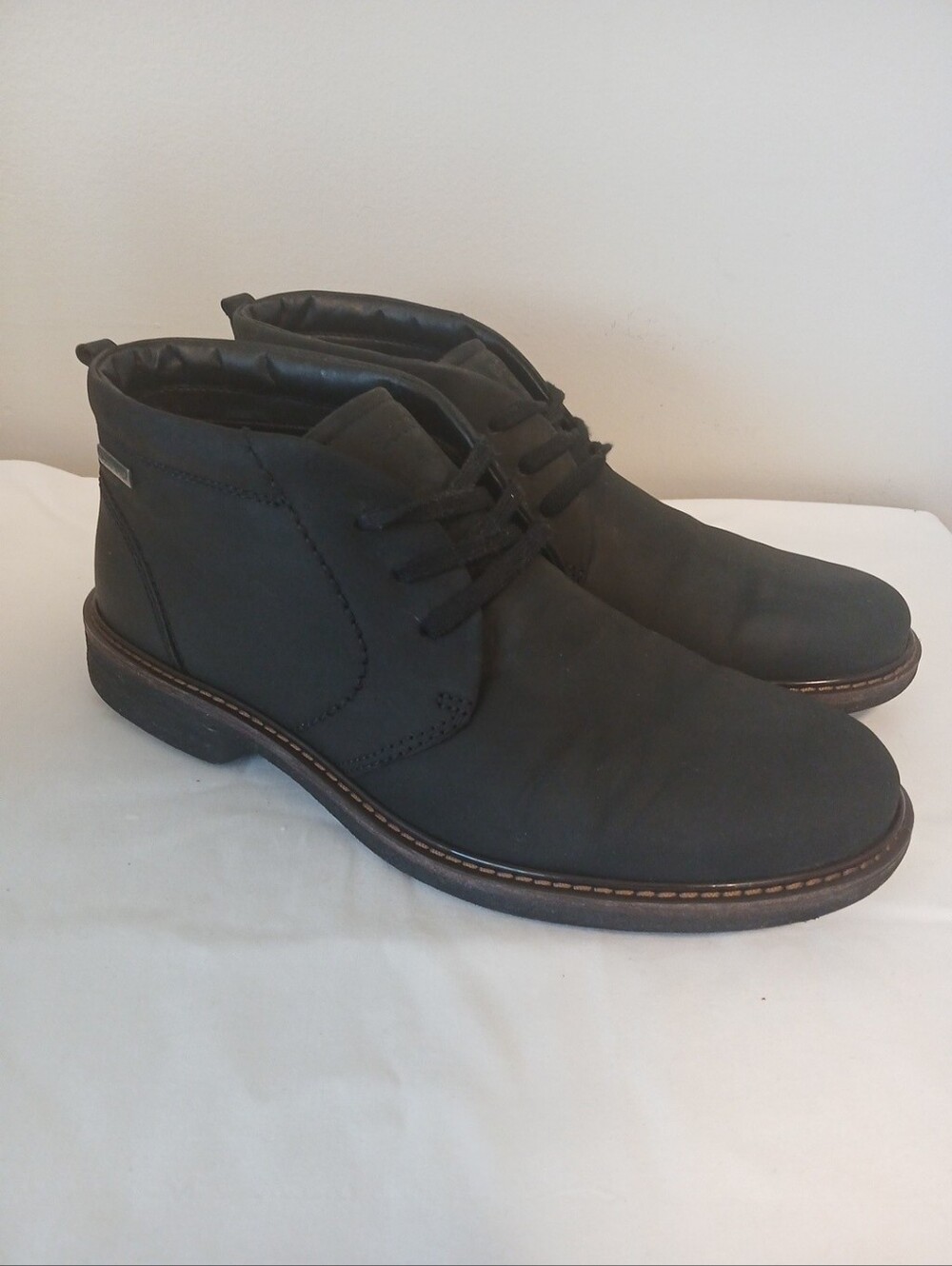 ECCO Turn GORE-TEX Waterproof Nubuck Ankle Boots Men's Size 11 Black EU 44 - VG